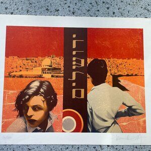 Ariel Ben-David Art Deco Print Retro Cinematic Figures Middle Eastern Cityscape